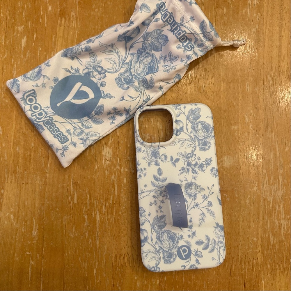 Loopy Case Blue Toile iPhone 14 Pro Max Case